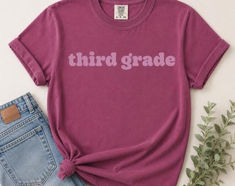 Simple Third Grade T-shirt | Teacher Classroom Shirt | School Spirit Tee