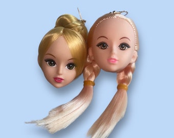 barbie doll head earrings