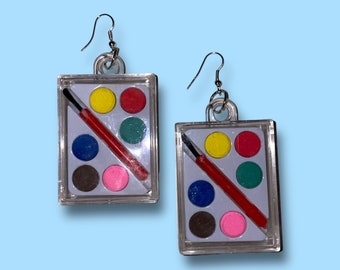 paint pallet earrings