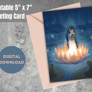 Blanko-Grußkarte – mit Feenmutter und Baby – DIGITALER Download – druckbare Karte für jeden Anlass – herunterladbare 5"x7"-Karte