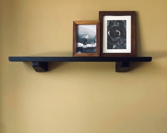 Wall Shelf | Floating Shelf | Solid Oak Hardwood | Blackened Oak