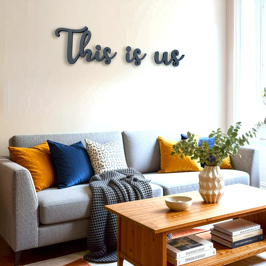 This is Us Wooden Sign | Laser Cut Script Word Cutout | Wooden Phrase ...