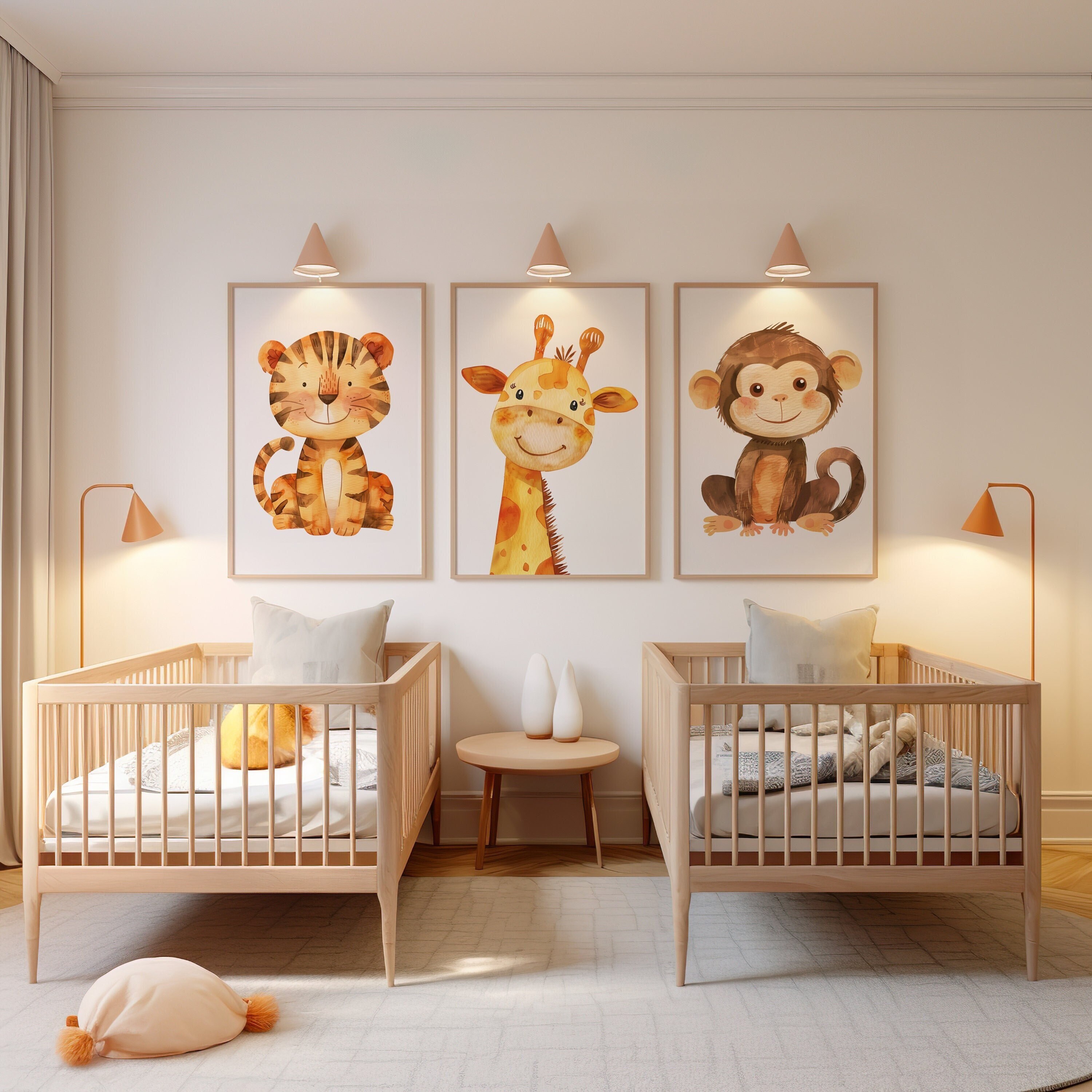 Safari Animal Nursery Prints Set, Boho Jungle Decor (digital Download ...