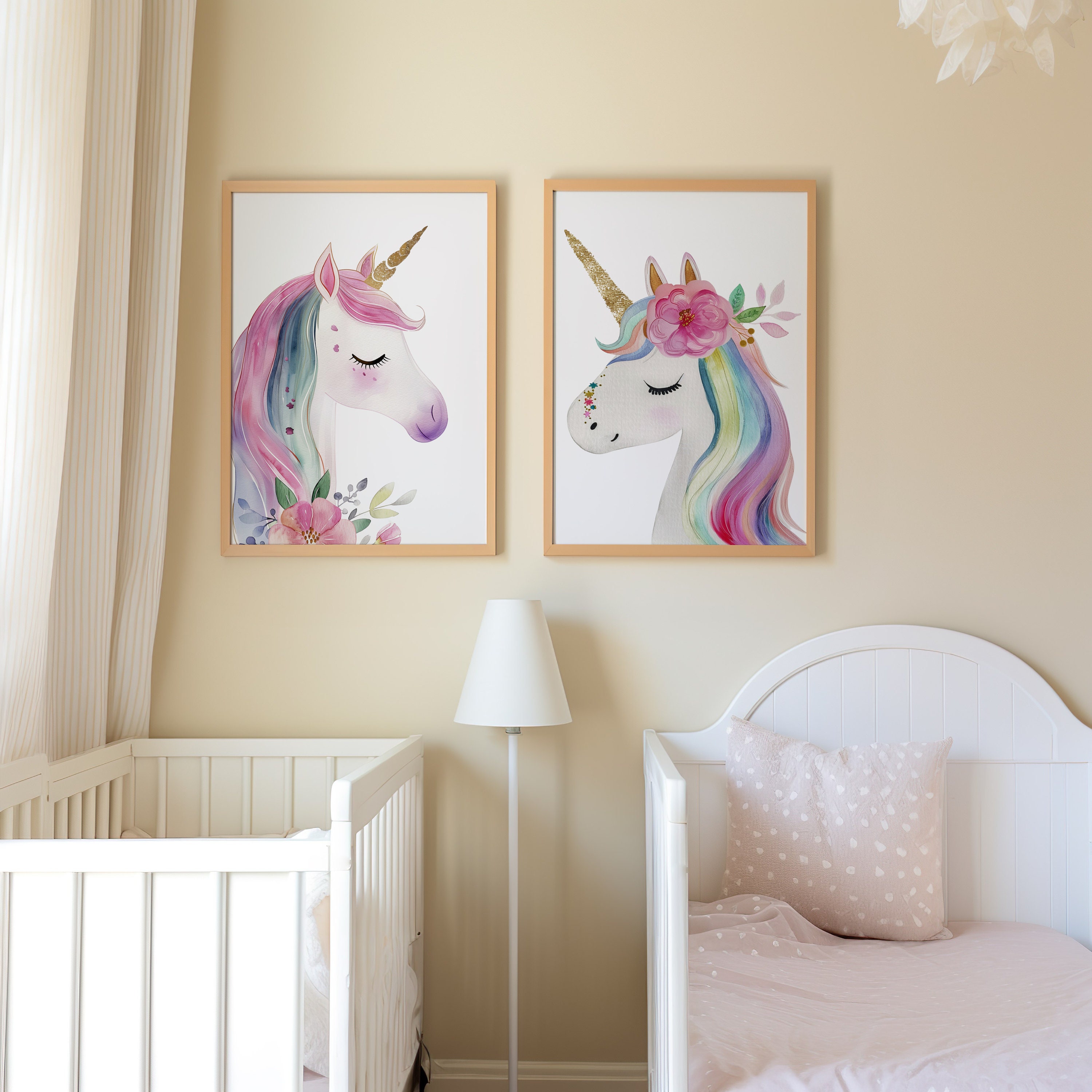Set of 3 Unicorn Wall Art Prints, Unicorn Nursery Decor, Girl Bedroom ...