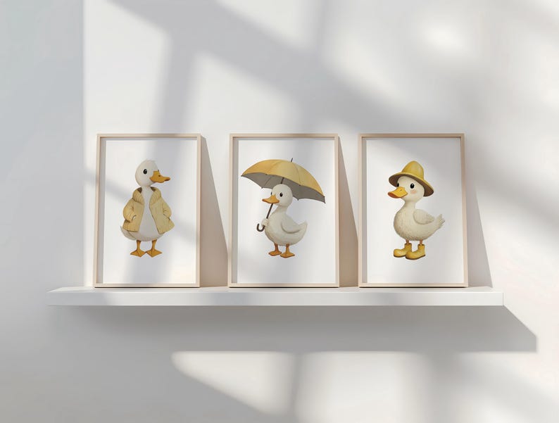 Duck Nursery Wall Art, Set of 3, Cute Duck Prints, Gender Neutral Duck ...