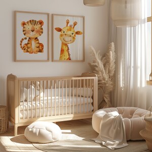 Safari Animal Nursery Prints Set, Boho Jungle Decor (digital Download ...