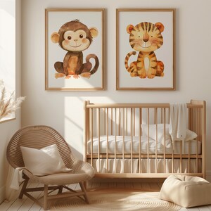 Safari Animal Nursery Prints Set, Boho Jungle Decor (digital Download ...