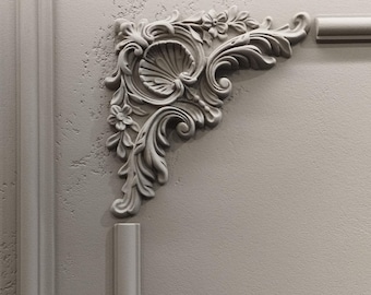 plaster corner, classic French style stucco rose carving, 11 inches