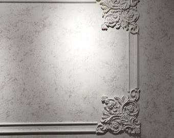 Large Carved Plaster Corner Medallion: Stylish Wall Decor