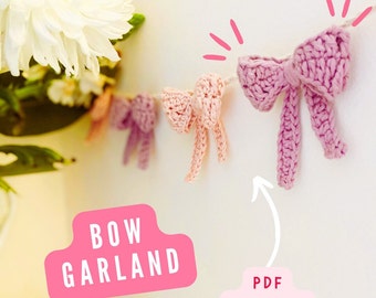 Bow Garland Crochet Pattern - DIY Home Decor