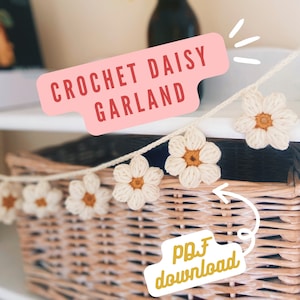 Spring Daisy Crochet Garland Pattern - DIY Flower Home Decor