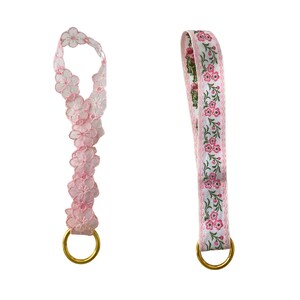 Llavero de pulsera rosa: correa elegante para teléfono, cámara, llaves, bolso o billetera.