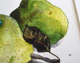 Pears. Mixed Media Original Art.