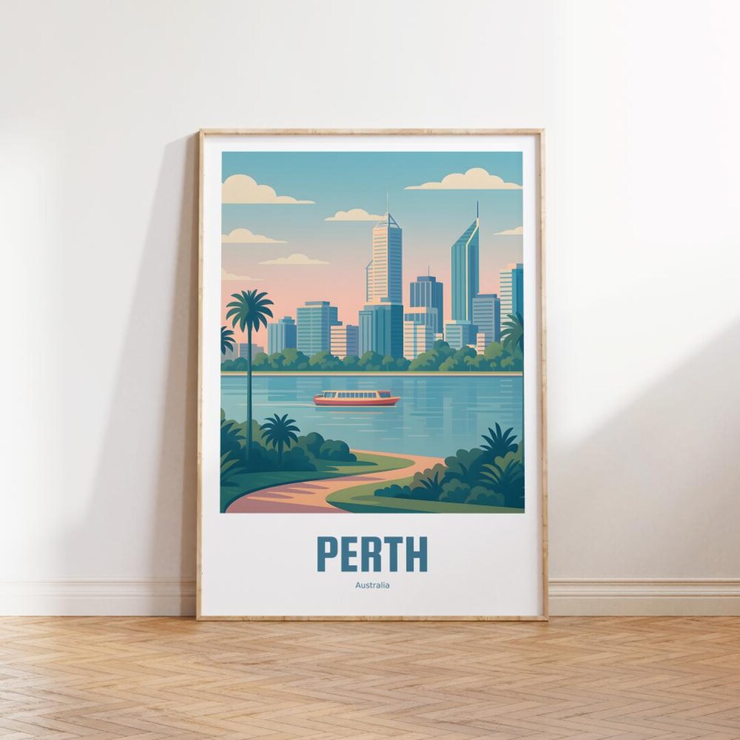 Perth Poster - Vintage Travel Poster - Retro Travel Poster - Travel ...