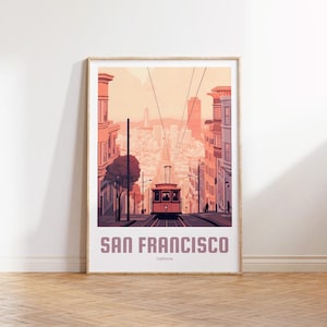San Francisco Poster - Vintage Travel Poster - Retro City Print - San Francisco Wall Art - Living room decor