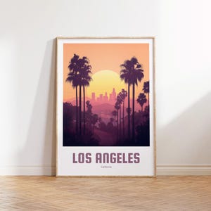 Los Angeles Poster - Vintage Travel Poster - Retro City Print - Los Angeles Wall Art - Living room decor