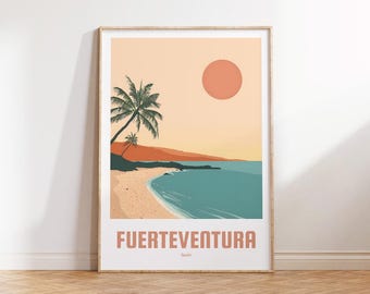Fuerteventura Poster - Vintage Travel Poster - Spain Gift - Fuerteventura Wall Art - Vacation Art - Spain Print