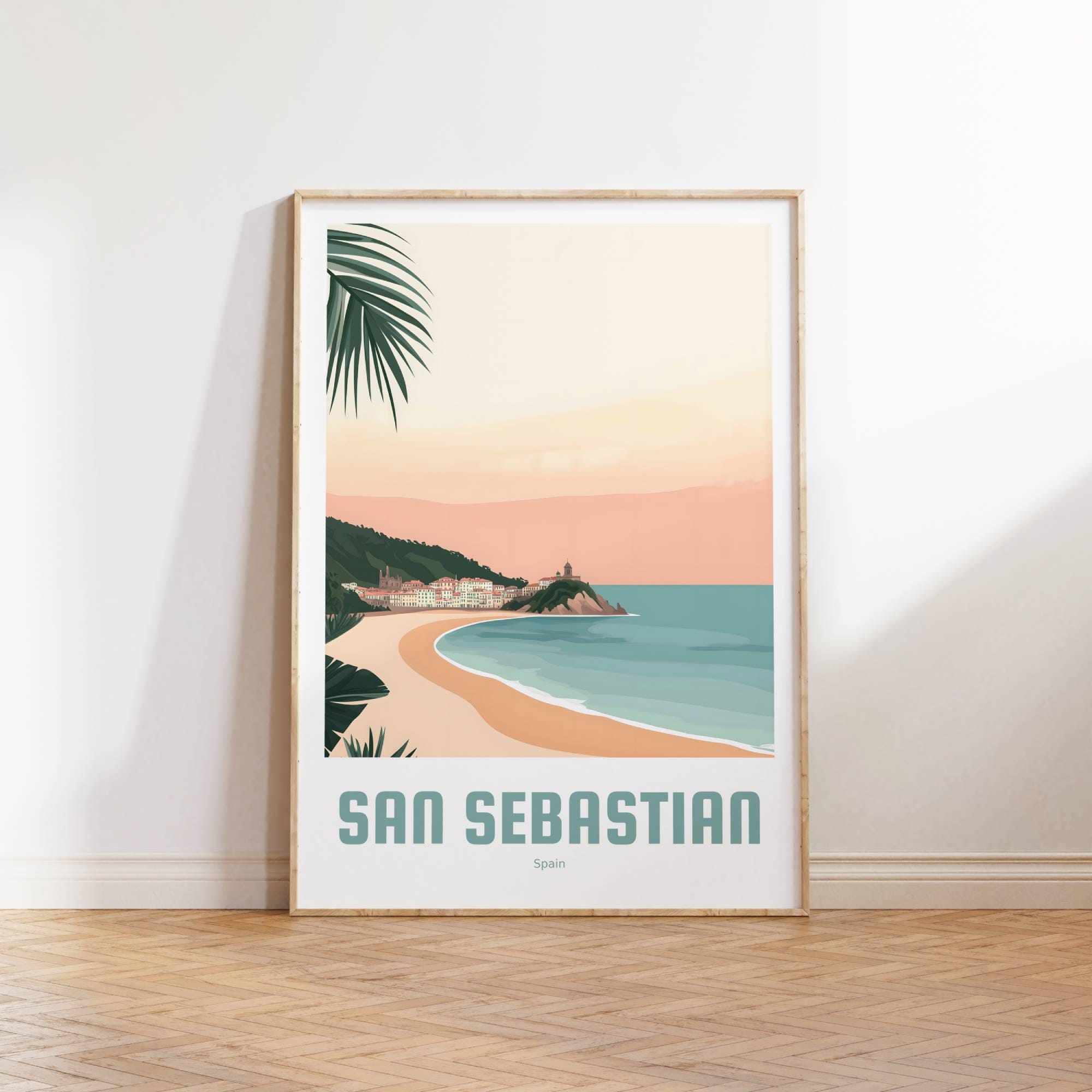Affiche Vintage San Sebastian Voilier - Poster Haute Qualité 60x80 Cm, Décoration Murale Marine