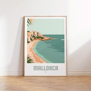 Póster de Mallorca - Póster de viaje vintage - Póster de viaje de regalo - Arte mural de Mallorca - Decoración de España - Impresión de España