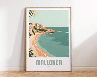 Poster di Maiorca - Poster di viaggio vintage - Poster di viaggio regalo - Arte murale di Maiorca - Decorazioni spagnole - Stampa Spagna