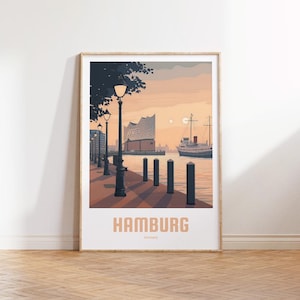 Hamburg Poster | Vintage Reiseposter | Retro Hamburg | Reiseposter Geschenk | Hamburg Wandkunst | Vintage Poster Hamburg | Travel Poster