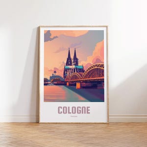 Köln Poster - Vintage Reiseposter - Retro Köln - Reiseposter Geschenk - Köln Wandkunst - Vintage Poster Köln