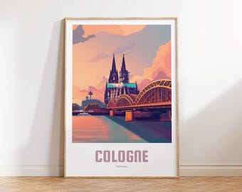 Cologne Poster - Vintage Travel Poster - Retro Cologne - Travel Poster Gift - Cologne Wall art - Vintage Poster Cologne