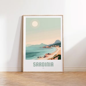 Sardinien Poster | Vintage Reiseposter | Retro Sardinien | Reiseposter Geschenk | Sardinien Wandkunst | Urlaubs Poster | Travel Poster