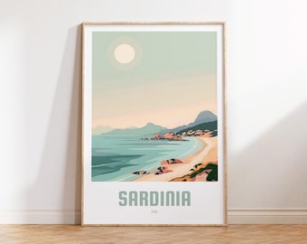 Sardinia Poster | Vintage Travel Poster | Retro Sardinia | Travel Poster Gift | Sardinia Wall Art | Holiday Poster | Travel Poster