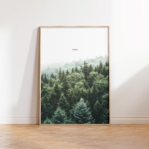 Wald Poster | Fernweh | Reiseposter | Wohnzimmer Deko | Inspiration art | Minimalistische Natur | Landschaft | Dichter Wald