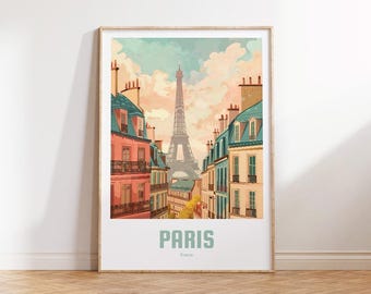 Paris Poster | Vintage Travel Poster | Retro Paris | Travel Poster Gift | Paris Wall art | Vintage Poster Paris | Travel Poster