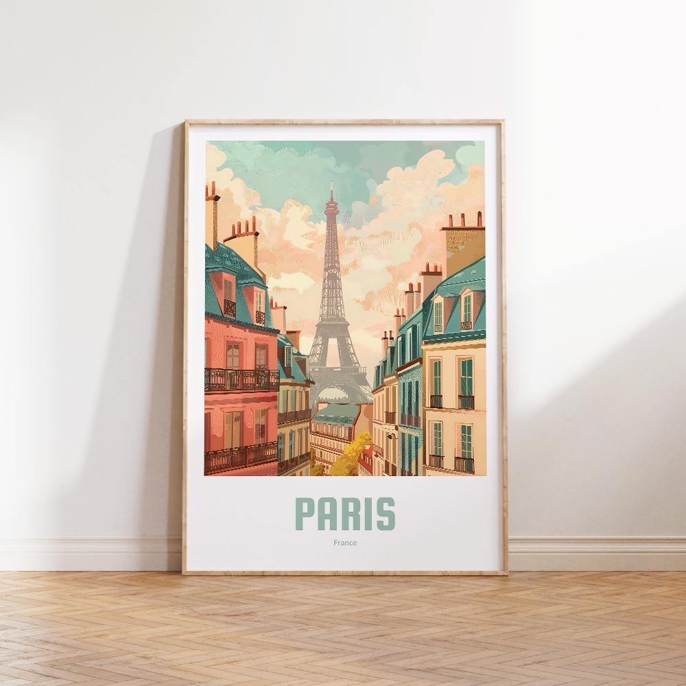 Paris Poster | Vintage Travel Poster | Retro Paris | Travel Poster Gift | Paris Wall art | Vintage Poster Paris | Travel Poster
