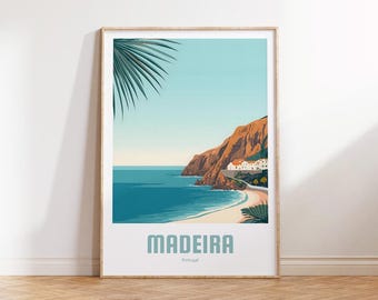 Madeira Poster - Vintage Travel Poster - Portugal Gift - Madeira Wall Art - Vacation Art - Portugal Print