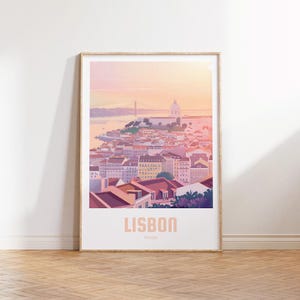 Cartel de Lisboa | Carteles de viajes antiguos | Lisboa retro | Póster de viaje de regalo | Arte mural de Lisboa | Cartel Vintage Lisboa | Cartel de viaje
