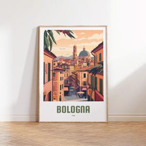 Póster de Bolonia - Póster de viaje vintage - Italia retro - Idea de regalo - Arte mural de Bolonia - Póster vintage de Italia