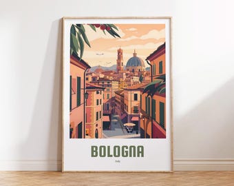 Bologna Poster | Vintage Travel Poster | Retro Italy | Travel home decor | Bologna Wall art | Vintage Poster Italy