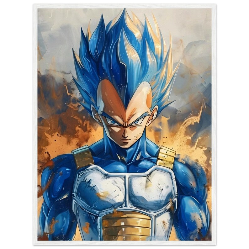 Vegeta Inspired Character Blue Menacing Stare Down Aura Dragon Ball Z