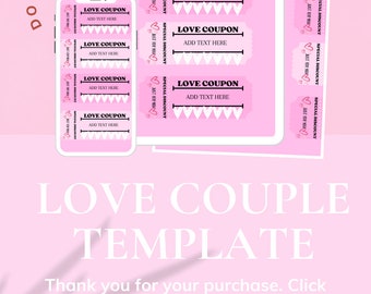 COUPONS D'AMOUR PERSONNALISABLES, Surprise d'anniversaire, Cadeau pour la Saint-Valentin