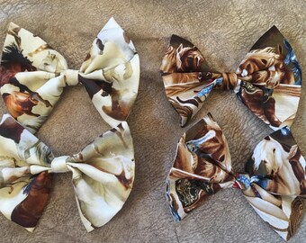 western hair bow set of two cowgirl accessories hair clip Western hair clip Rodeo Hair clip Cowgirl hair bow
