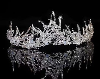 Crystal Crown,Crystal Chips crown tiara wedding accessories festivals moon jewellery witchcraft gift crystals