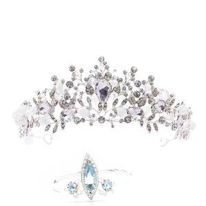Crystal Crown Tiara Headband,Rose Crystal Gold Tiara, Bridal Wedding Tiara, Flower Tiara image 2