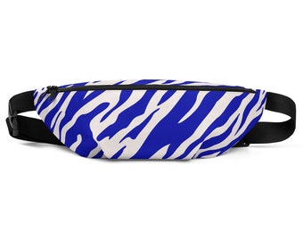 Blue and White Striped Fanny Pack