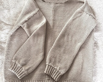 Oversized Knit Sweater Unisex Digital Pattern - Circular Knitting Machine - Sentro 48, Addi 46