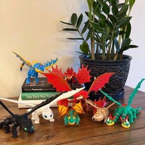 Full Fantasy Dragon Set – Articulated Multicolor Creature Collection | 3D Printed Display Figures
