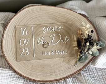 Personalisierte Einladung I Hochzeit I Save the Date I Einladung aus Acryl