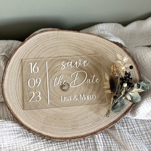 Invitation personnalisée I mariage I save the date I invitation en acrylique image 1