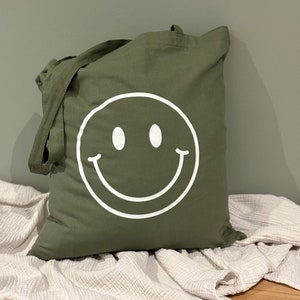 Smiley Baumwolltasche I Tragetasche I Einkaufsbeutel Bild 1