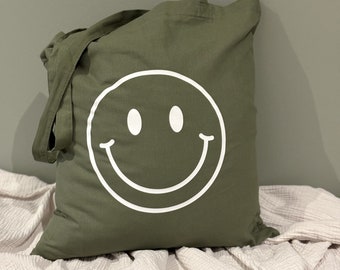 Smiley cotton bag I carrying bag I shopping bag