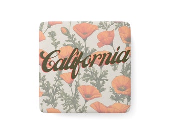 Staatsbloem PORSELEINEN MAGNEET, California Poppy, Flamaboo Designs