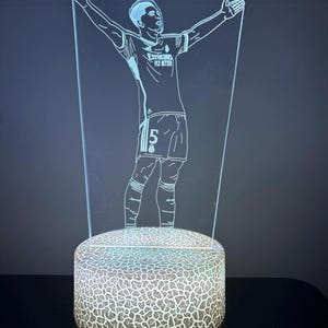 Jude Bellingham Soccer LED Night Light – Multi-Color 3D Acrylic Lamp, Real Madrid Edition, Perfect Gift for Soccer Fans